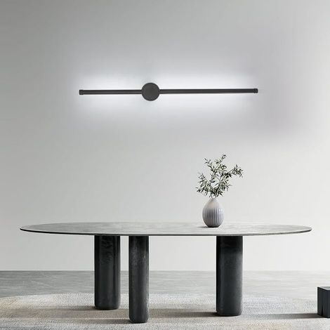 Innenwandleuchte, 360° schwenkbare LED-Wandleuchte, 6500 K Kaltweiß, moderne Wandleuchte 12 W, Schwarz, 60 cm