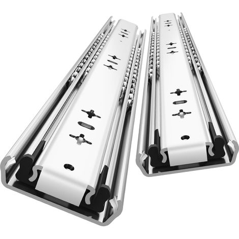 1 Paire Coulisses de tiroir, Capacité 120 kg, Acier Q235, Extension totale, Avec verrou, Pour atelier et camping-car (1/5)