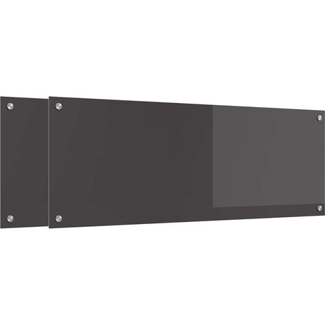 Protection de cuisine 2 pcs Gris foncé 110 x 40 cm verre trempé CFW38171 (1/5)