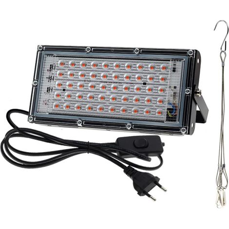 Eclairage de serre équipement de jardinage pour et semis éclairage de croissance 50Led jardinage fleurs plantes intérieur hydroponique avec lumières éclairage de jardinage plantes (50W, longueur de li (1/2)