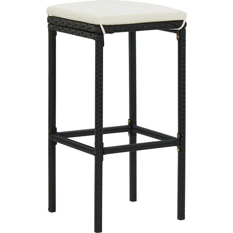 Maison Exclusive - Sgabelli da Bar con Cuscini 3 pz Neri in Polyrattan