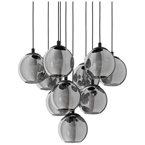 Lampadario Moderno Ariscani 10 Luci Acciaio Nero (1/4)