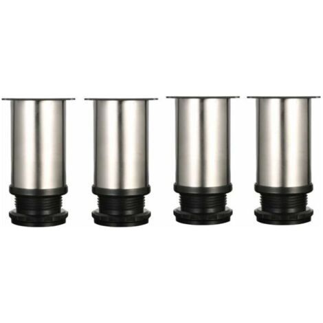 FENOPLASTICA4 Pieds Réglables 8 cm De Hauteur Épaissir les pieds d'armoire Pieds de table Pieds de meubles, Acier inoxydable brossé, Hauteur réglable 0-15 mm Venez avec des vis en acier inoxydable (1/5)
