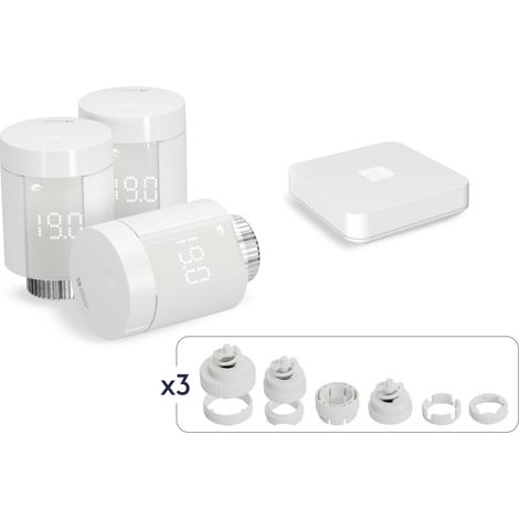 Pack connecté adapt 3 têtes thermostatiques Smart TRV Starter Pack- Delta Dore 6053090