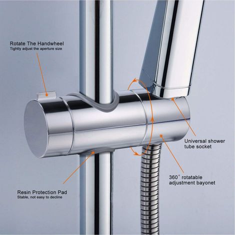 Morsetto doccia regolabile in ABS da 18-25 mm, ricambio per asta doccia, supporto scorrevole per soffione doccia, staffa cromata per bagno (1/2)