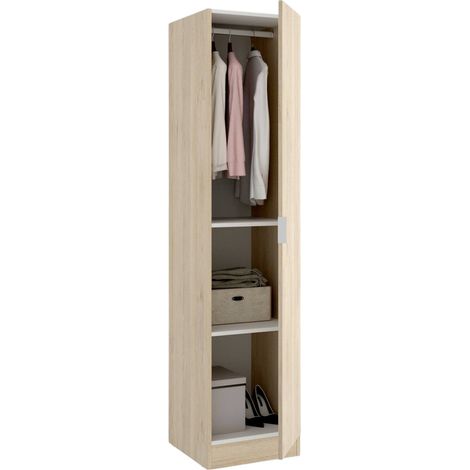 Armadio multiuso 1 anta Cusna, Mobile appendiabiti per camera da letto, Armadio multifunzione, 41x52h184 cm, Rovere (1/5)