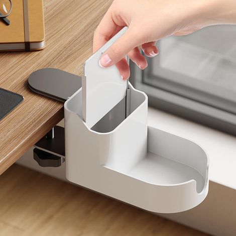 Porte-gobelet de bureau, organisateur de bureau réglable et multifonctionnel, support de rangement pour stylos et téléphones, idéal pour la maison ou le bureau. (1/5)
