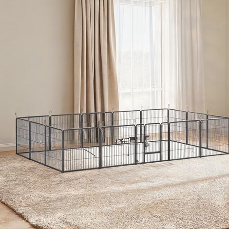 Barrière pour chien grau en stahl 320 x 320 x 80 cm (1/5)