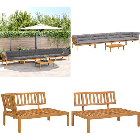 5-tlg. Garten-Sofagarnitur aus Paletten mit Kissen Akazienholz - Gartensorgsatz - Esszimmergarnitur - Gartenlounge - Outdoor Möbel - Gartenmöbelset - Home & Living (1/5)