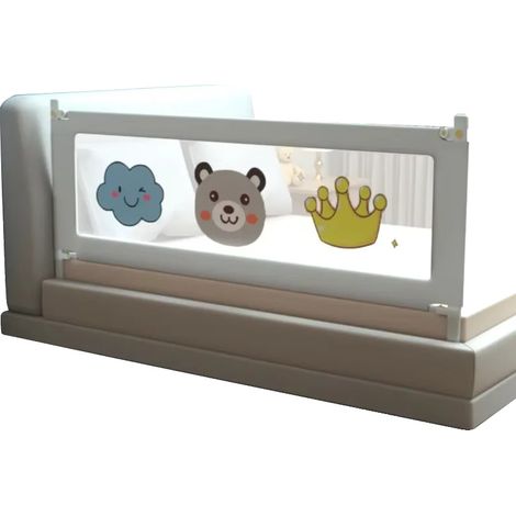 Barandilla de cama, diseño portátil, altura ajustable, 1 unidad, gris, 1,2 m (1/2)