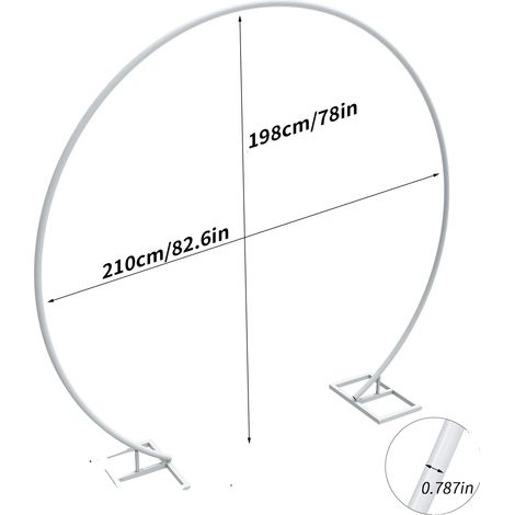 Arche de mariage, cadre en métal, toile de fond polyvalente, Rail unique 2.1M, L-b (1/2)