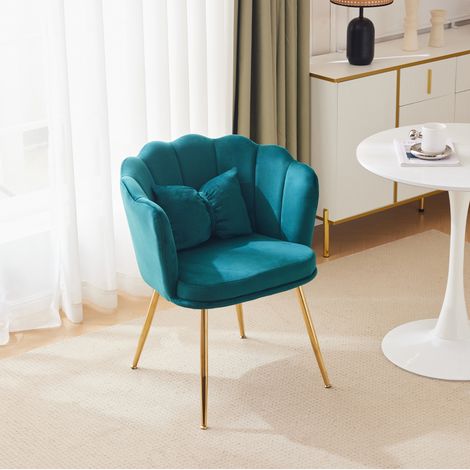 Fauteuil 63x58x77 cm vert – dossier fleur, coussin papillon, montage requis (1/5)