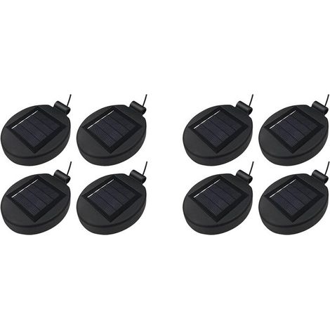 Faroles solares LED de 8 luces con tapa y panel superior, iluminación de repuesto para uso exterior, flores, proyectos de bricolaje, jardín, patio.
