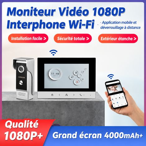 Interphone vidéo 7 pouces WiFi Tuya 1080P filaire 4 fils sonnette caméra déverrouillage surveillance maison villa bureau 24 g – Livraison gratuite (1/5)