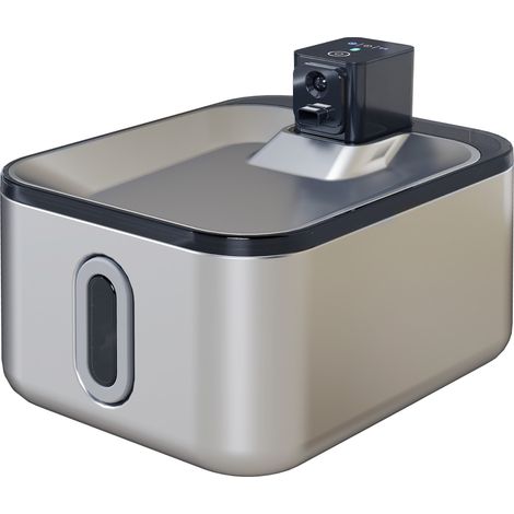 Automatischer Trinkbrunnen für Katzen aus Edelstahl, 5 l, geräuschlos, 3-stufiger Wasserfilter, USB-Anschluss, silber (1/5)