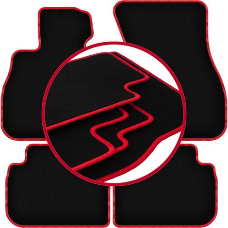 Alfombrillas de terciopelo con borde rojo para: BMW Serie 1 F40 hatchback (2019-) (1/5)