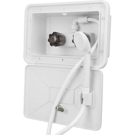 Cabine de douche extérieure avec kit de lavage extérieur et accessoire de verrouillage pour bateau, camping-car ou caravane (1/5)