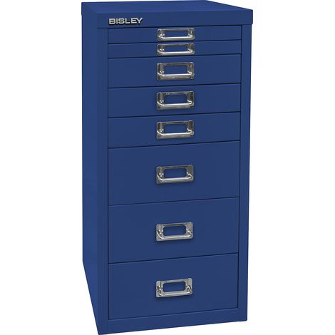 BISLEY, MultiDrawer™ série 29, format A4, 8 tiroirs, bleu