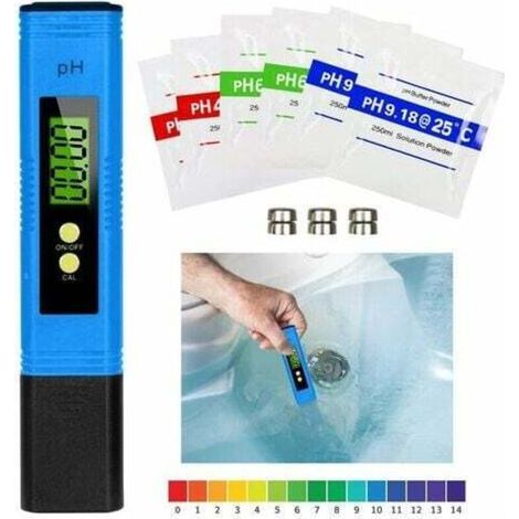 pair PH Mètre Numérique, Testeur de qualité de l'eau Digital LCD, Plage de Mesure pour 0-14 Ph, 0,01 Ph Précision, pour l'eau Potable, Aquariums, hydroponie, Piscines, Bleu-Fei Yu (1/4)