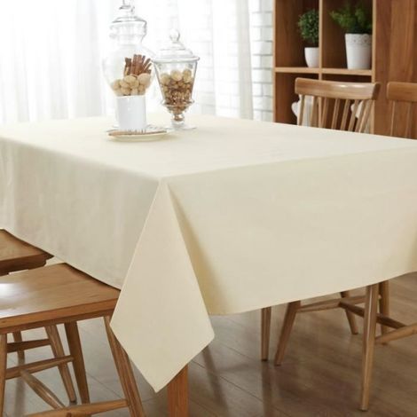 Rechteckige Tischdecke aus Baumwolle und Leinen (Beige) - Art Nappe - 140 x 250 cm - Beige - Staubdicht (1/4)