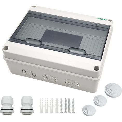Boîte Étanche Extérieure - Boîtier Électrique IP65 - Pour Installation Jardin ou Zone Extérieure - 12 Modules (1/5)