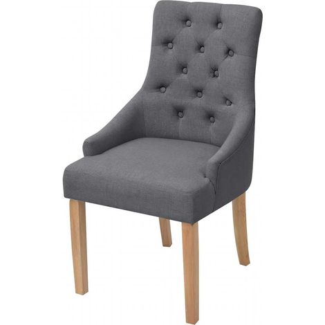 Maison Exclusive - Sillas de comedor 6 unidades tela gris oscuro (1/5)