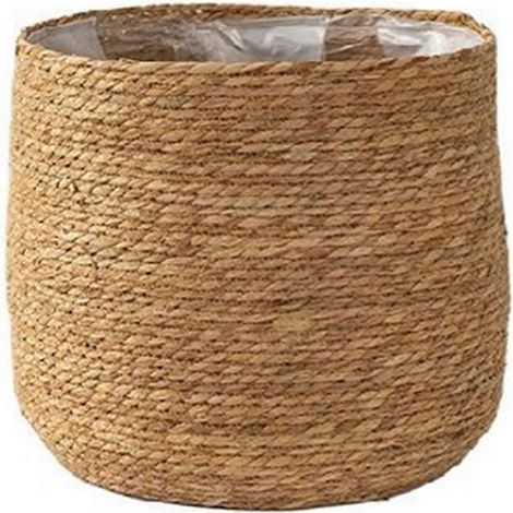 Pot de fleurs en jonc de mer - Pot de fleurs tressé - Panier décoratif pour plantes M (1/5)
