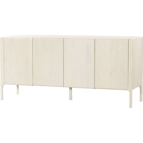 Buffet bas en bois de manguier blanc style épuré - blanc bois de manguier (1/3)