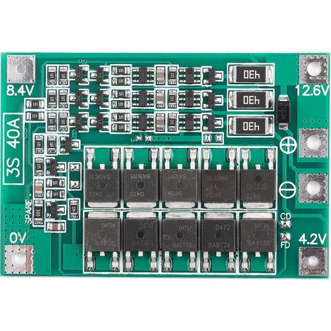 Carte De Protection Bms 3s 40a 12.6v Pour Batterie Lithium 18650 Avec Équilibrage (1/5)