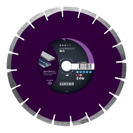 Disque diamant EXPERT BA D. 300 x 25,4 x H 10 mm Béton armé / Asphalte - 11130076 - Sidamo