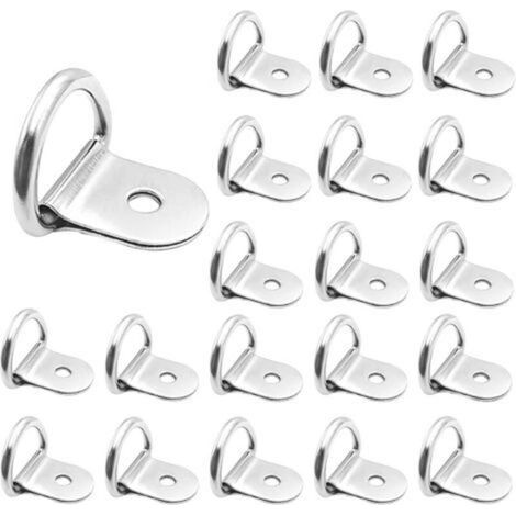 20 anneaux d'arrimage, œillets d'arrimage, anneaux d'arrimage en fer, anneaux de fixation pour remorque, anneaux d'arrimage ronds pliables pour la fixation du chargement dans les voitures (36 x 25 mm,
