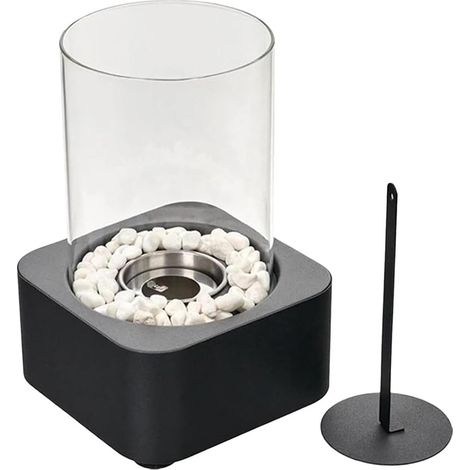 Brasero De Table Gaz - Foyer Extérieur Portable Appareil Chauffage Terrasse 29x16cm, Bol À Feu pour Jardin, Camping Et Camping-Car, Mini Brûleur Éthanol Ou Gaz avec Flamme Réelle
