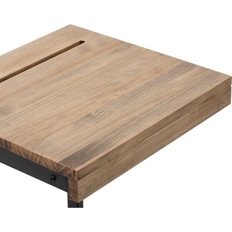Mesita Ordenador iCub 36x40x63cm para sofa Negra en madera maciza de pino acabado vintage estilo industrial Box Furniture