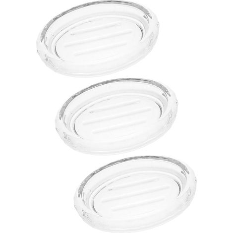 3 porte-savons, verre, pour savon solide et lavabo et douche (1/5)