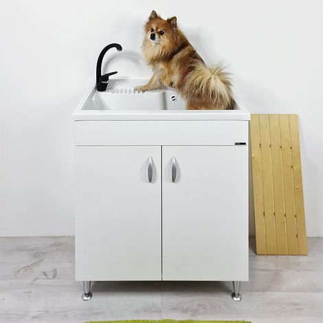 Mobile Lavapanni ATHENA 80x50 in resina con mobile e asse di lavaggio