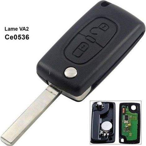 Clé complète avec électronique à Programmer PLIP Citroen C1 C2 C3 C4 C5 Berlingo Picasso Peugeot 207 208 307 308 3008 807 Co 2784 (1/4)