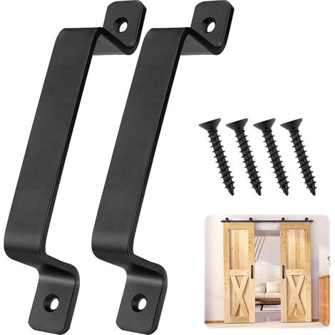 2 Pièces Poignée de Porte Coulissante avec 4 Pièces Vis  Poignee Porte Coulissante, Poignée Porte Coulissante, Poignée Noire pour Portes Coulissantes, Portes de Grange (1/5)