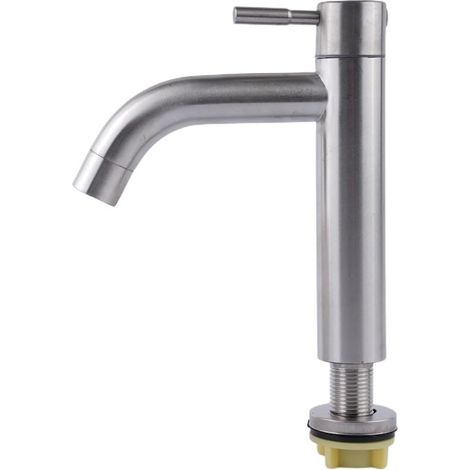 Mitigeur d'évier, G1/2, inox, argenté, monotrou, eau froide (1/5)