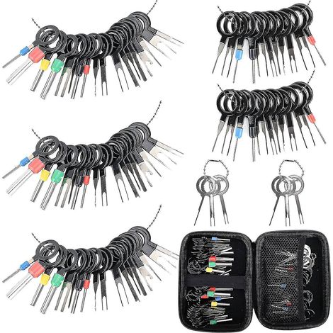 Kit d'outils d'extraction de bornes - Jeu de 82 clés de débrochage pour appareils automobiles et domestiques avec pochette (1/5)