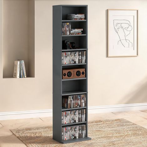 Meuble de rangement de bureau Étagère à CD DVD 140 cm 6 tablettes (1/5)