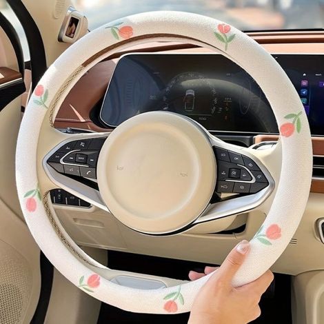 Housse De Volant - Coton Et Lin - Pour Volant 38 Cm - Avec Cercle Interieur - 1 Piece