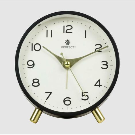 Reloj despertador de cuarzo negro Perfect BB-11007