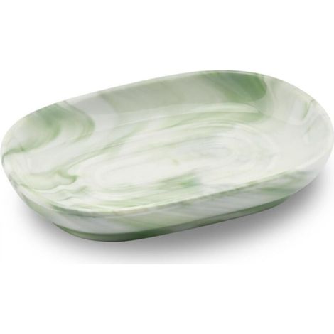 Ceramic soap dish, non-slip marble soap dish, bathroom soap dish, solid soap dish for kitchen, bathtub, sink and shower (green)