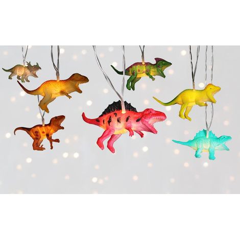 LED-Lichterkette mit Dinosauriermotiv, 2 Meter, 10 LEDs, warmweiß, USB-betrieben, ideal für Kinderzimmer, festliche Dekorationen, Beutel (1 Lichterkette) (1/5)
