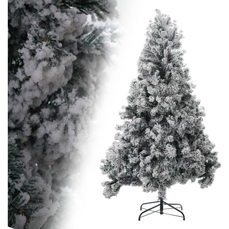 Randaco Árbol de Navidad Abeto Agujas con soporte Exterior Flocking 120cm con polvo de nieve (1/5)