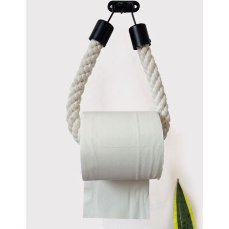 Pas de crochet en fer à poinçonner, porte-serviettes en corde de chanvre, porte-rouleau de papier suspendu au mur de la chambre de la cuisine, porte-papier hygiénique (1/5)