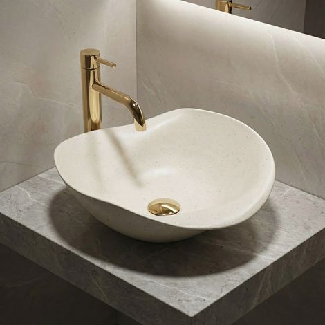 Vasque À Poser Rea Hm-34B Beige Handmade Art