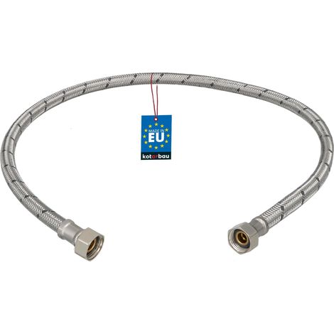 KOTARBAU® Flexible Robinet 3/8"x3/8" - Tuyau Robinet 80cm - Acier Inoxydable - Rallonge Robinet Cuisine Flexible - Tuyau Robinet Cuisine Flexible - Tuyau Flexible Plomberie - Argent (1/4)