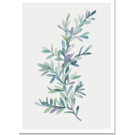 Poster Botanique - Impression Sur Toile Feuilles Vertes Cactus Plantes Grasses - Décoration Murale Nordique Sans Cadre - Lot De 3