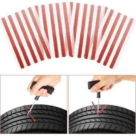 60pcs Mèches Pré Encollées Réparation Pneu Tubeless auto moto 4x4 quadOutil du mécanicien pour outil du mécanicien (1/4)